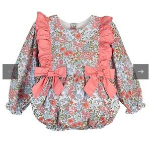 Smockingbird Fall Heidi Bubble with Bows Girls 12M